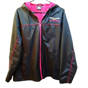 Womens Prairie Mountain black and pink lightweigh jacket Sea lion caves logo XXL